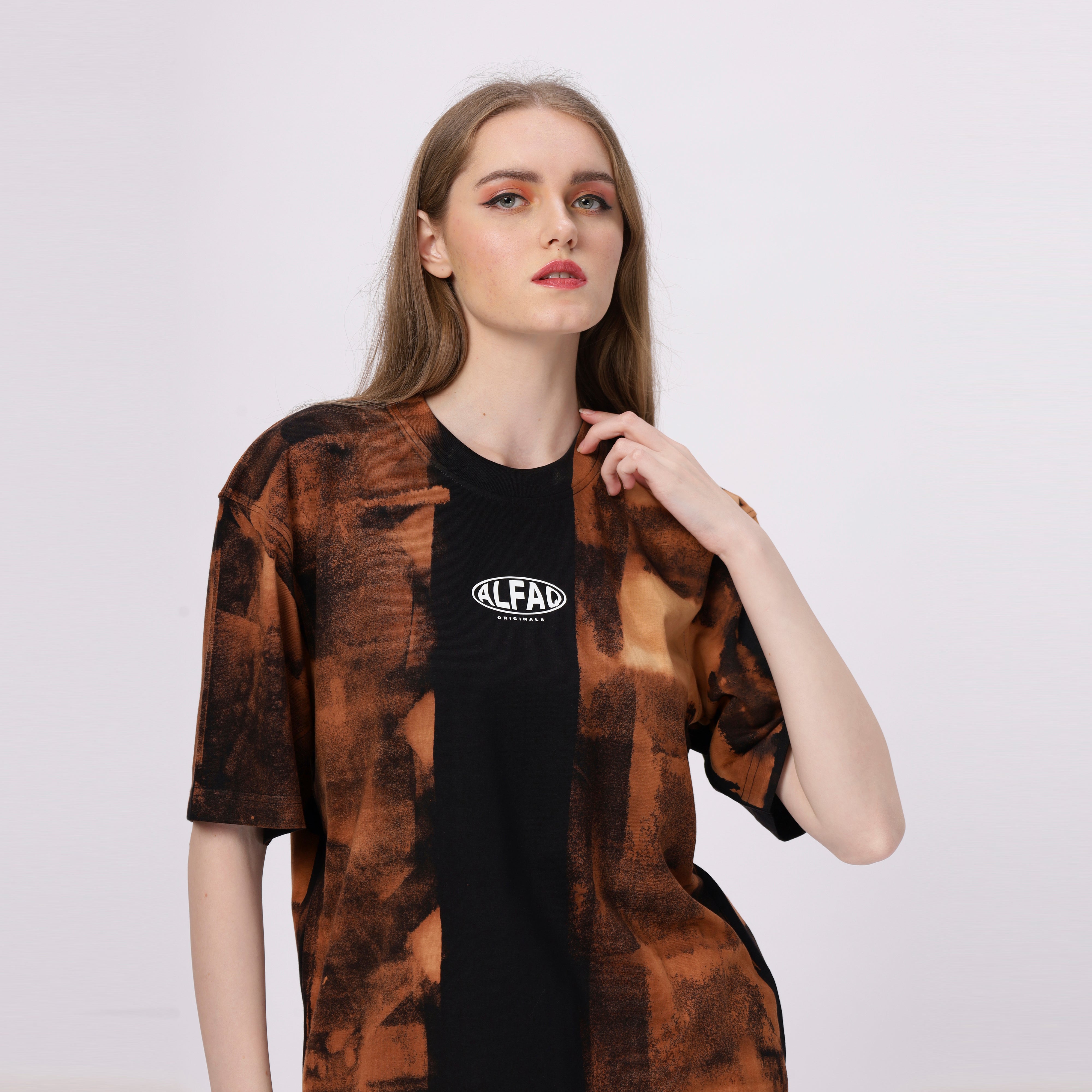 Alfaq Orignal Middle Black Oversized Tshirt - Alfaq